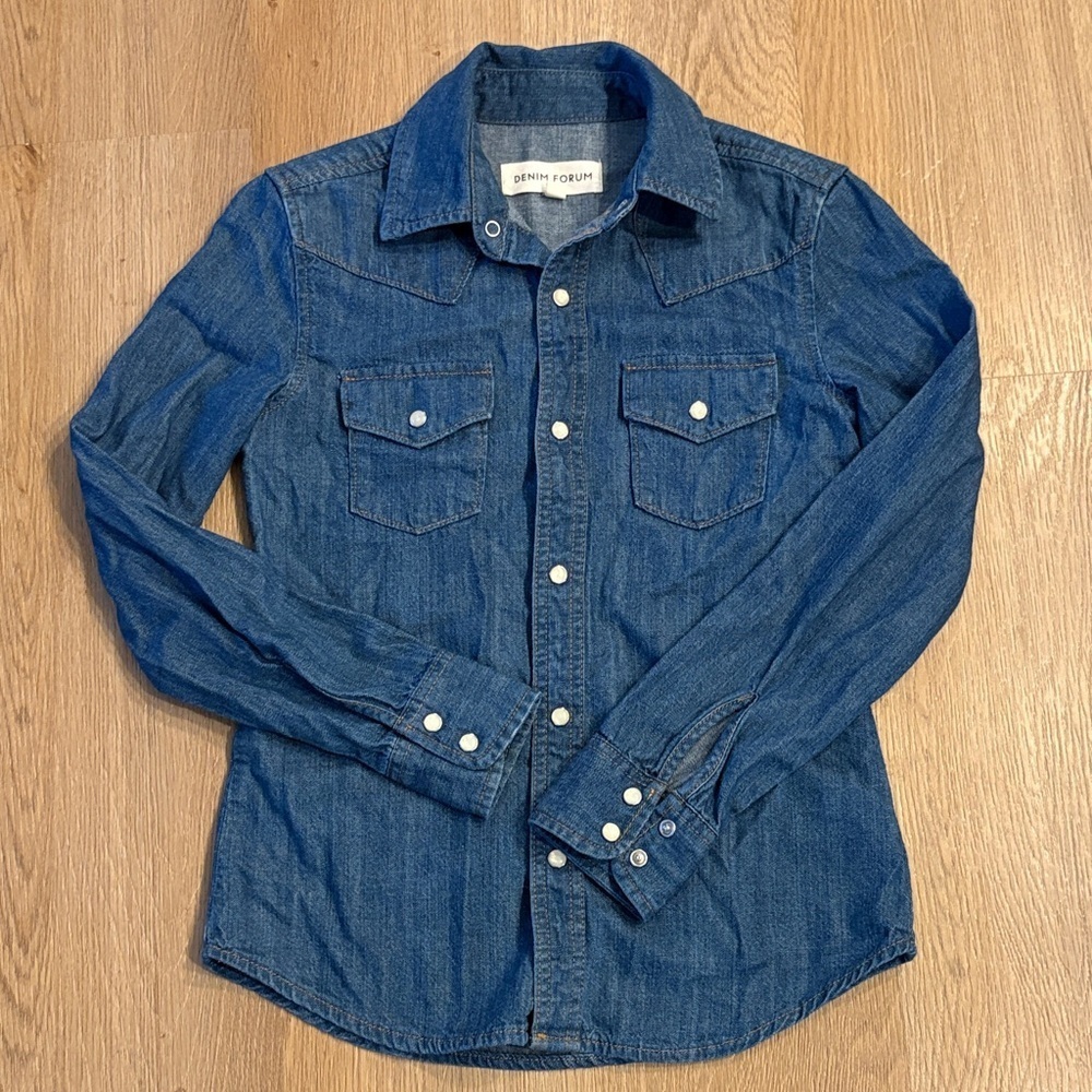 Denim Forum Classic Blue Button-Up Shirt